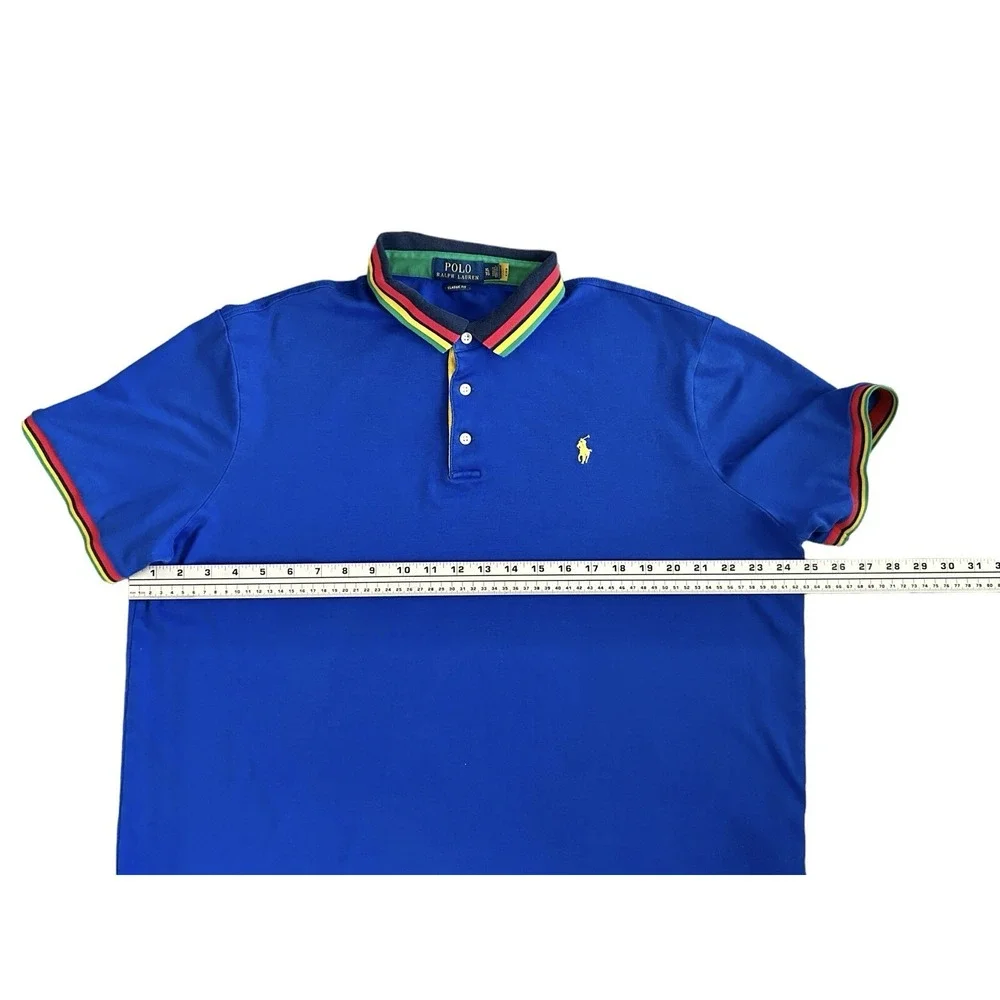 Polo Ralph Lauren Men's Shirt Blue Classic Fit Soft Touch Polo Golf Size XL‎